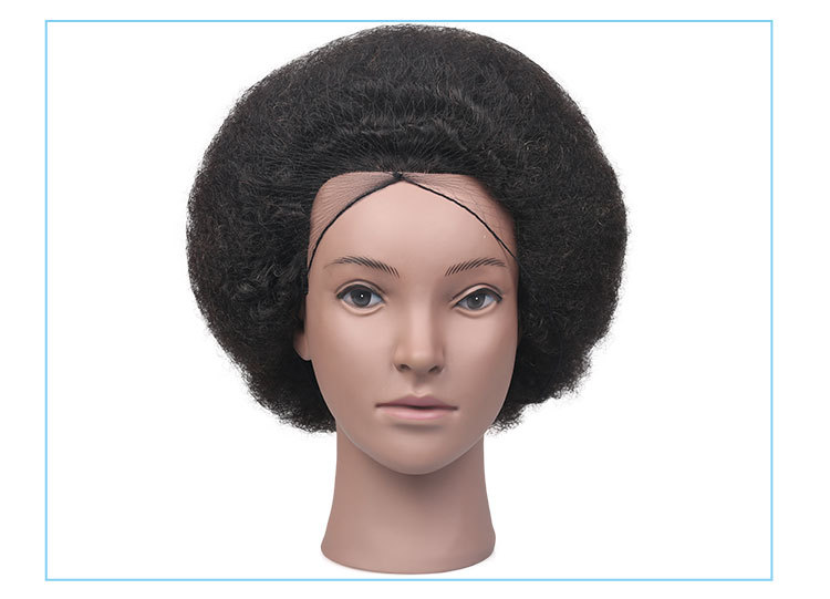 真发头模假人头模练习头黑人假人头非洲爆炸头头模全真人发亚马逊