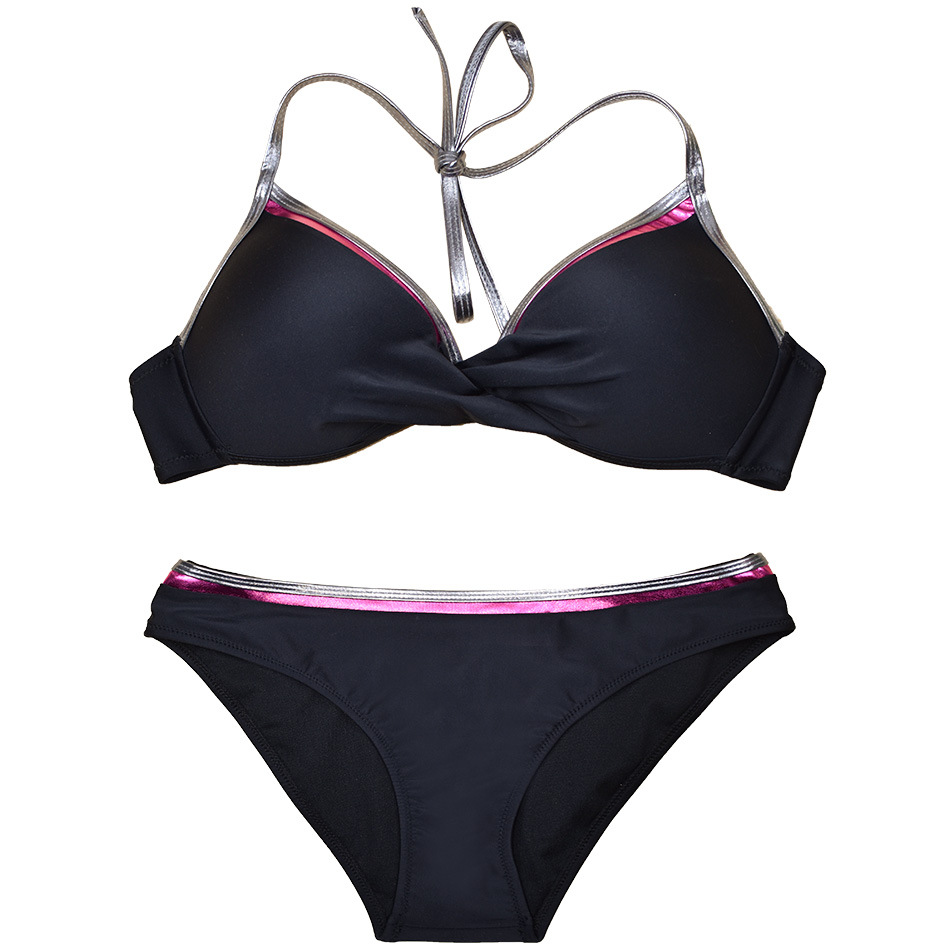 2019年新款三角分体纯色性感比基尼泳装女士三点泳装现货厂家