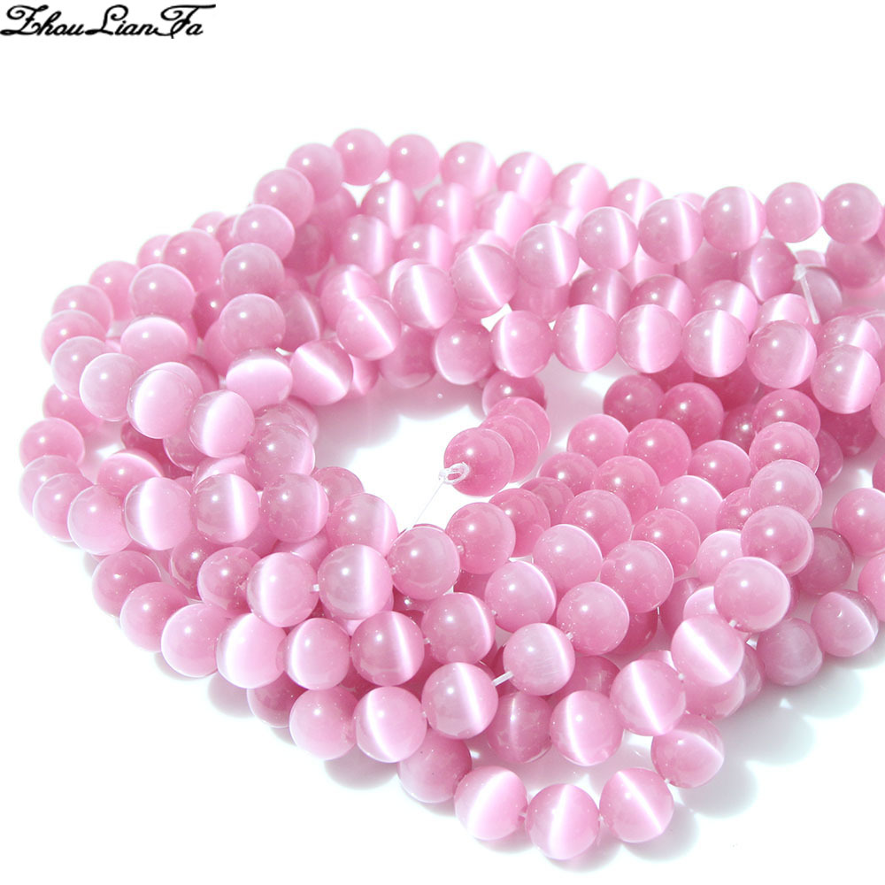 速卖通外贸饰品水晶粉色猫眼石珠美丽的石珠制作时尚饰品10毫米