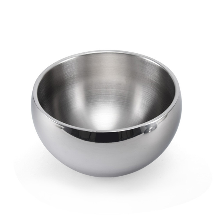 不锈钢双层冰粒碗 带盖子保温保暖酒吧冰碗沙拉冰激凌酒店用品