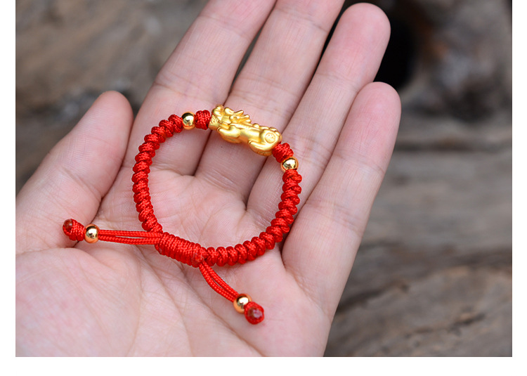 龙结宝宝红绳足银999貔貅儿童节手链手绳0-5岁3d纯银手饰厂家批发