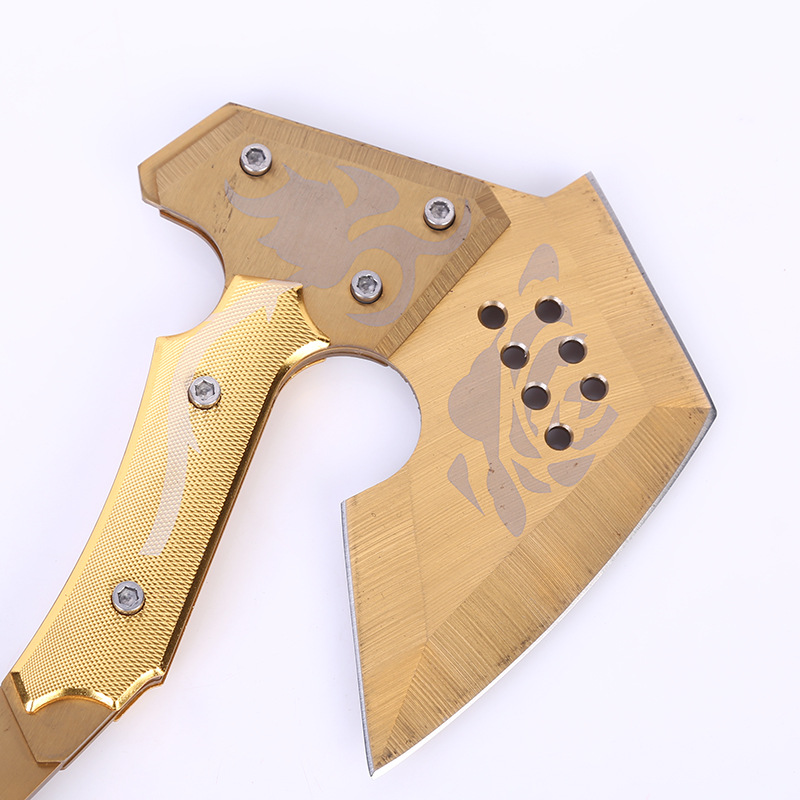 厂家批发金色穿越火线手斧 户外山地野营斧头消防斧头