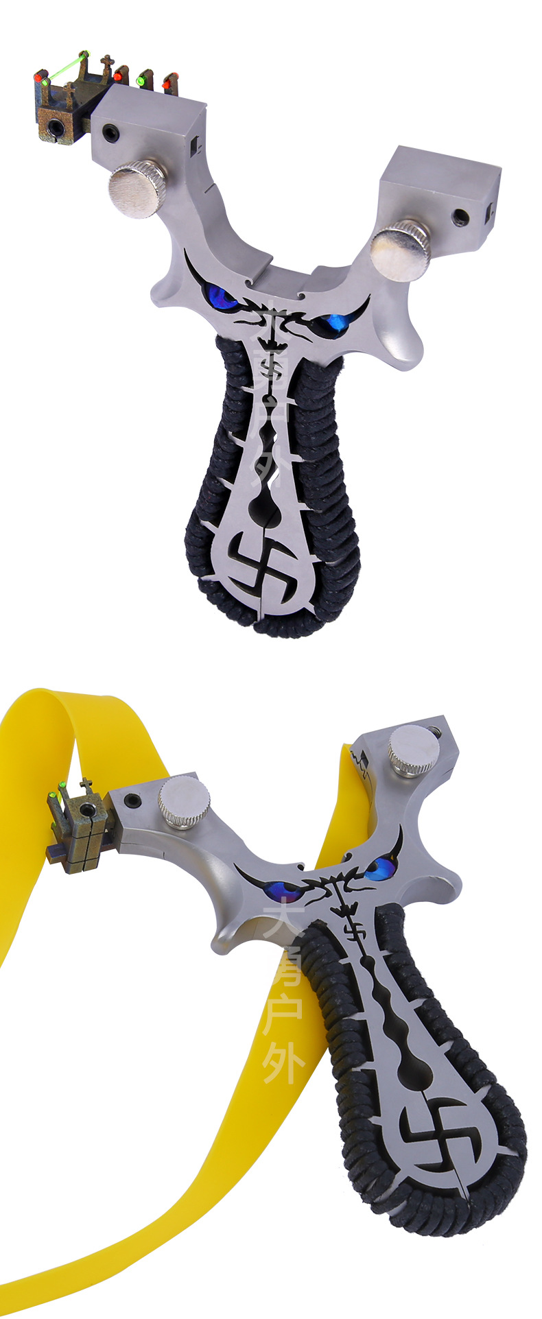 小怪兽弹弓数控全钛合金喵夹片免绑304不锈钢小怪兽小恶魔鬼脸弹