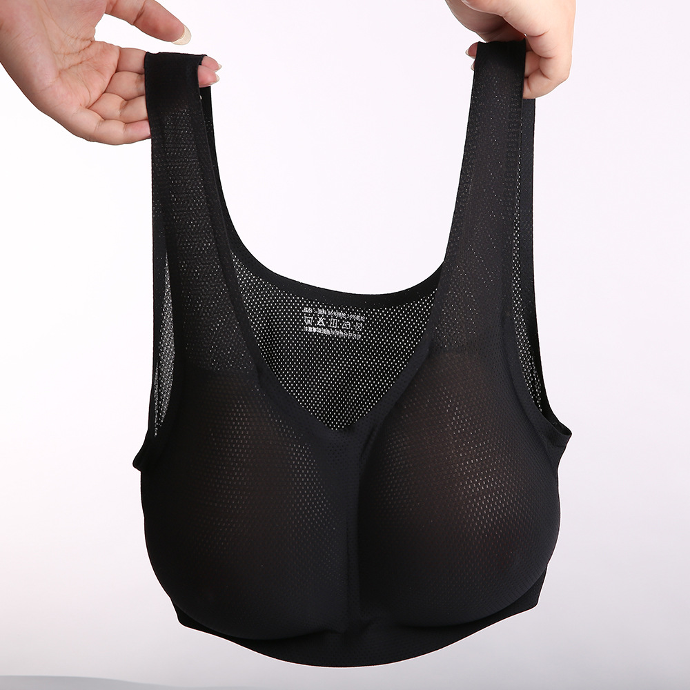 背心性感cd变装硅胶义乳假胸 a-ee罩杯水滴形假乳房内衣套装