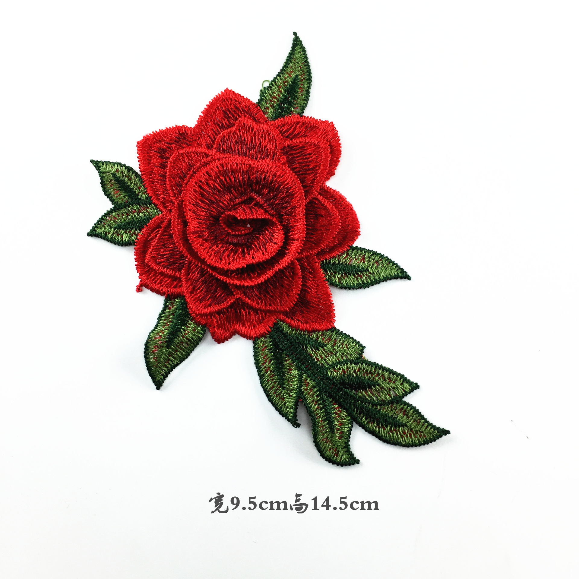 新款 彩色玫瑰刺绣布贴 鞋材辅料 双层立体订花 刺绣领花 厂家直