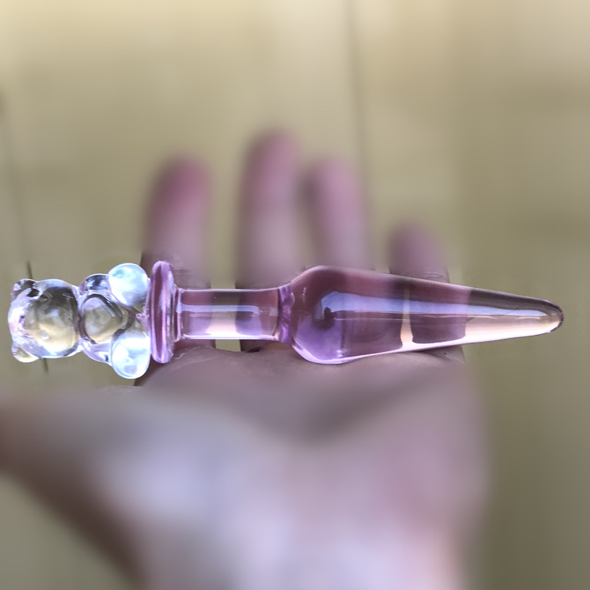 跨境水晶之痕手动水晶阳具女用后庭肛塞自慰器玻璃棒厂家批发