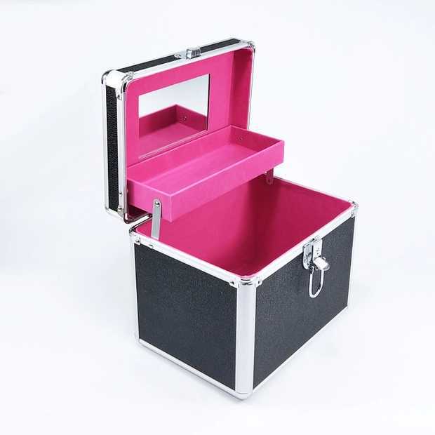 多功能化妆箱双层铝合金大容量网红便携收纳盒专业手提带锁化妆包