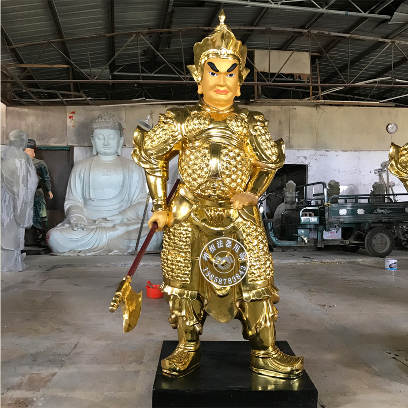 定做道教八大金刚神像,玻璃钢贴金青除灾金刚,辟毒金刚佛像.