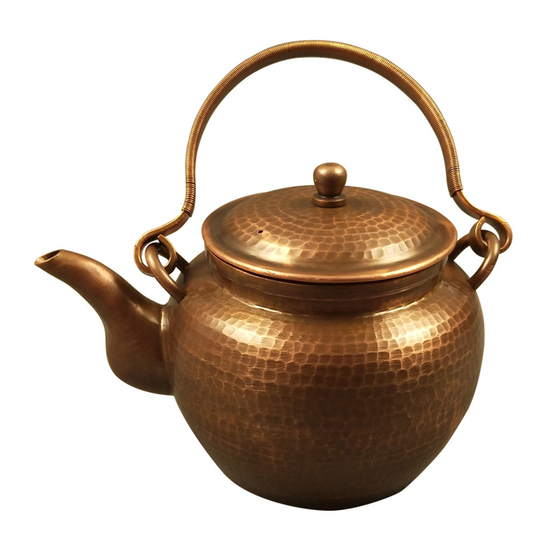 纯紫铜加厚铜壶纯铜烧水壶功夫茶具茶壶茶壶仿古手工铜壶