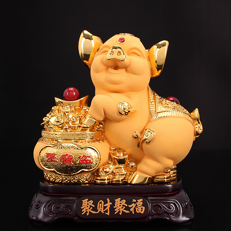 招财金猪摆件发财生肖猪创意可爱家居客厅摆设酒柜装饰工艺品批发