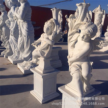 汉白玉曲阳石雕西方人物天使雕像大型广场小区水景户外欧式摆件