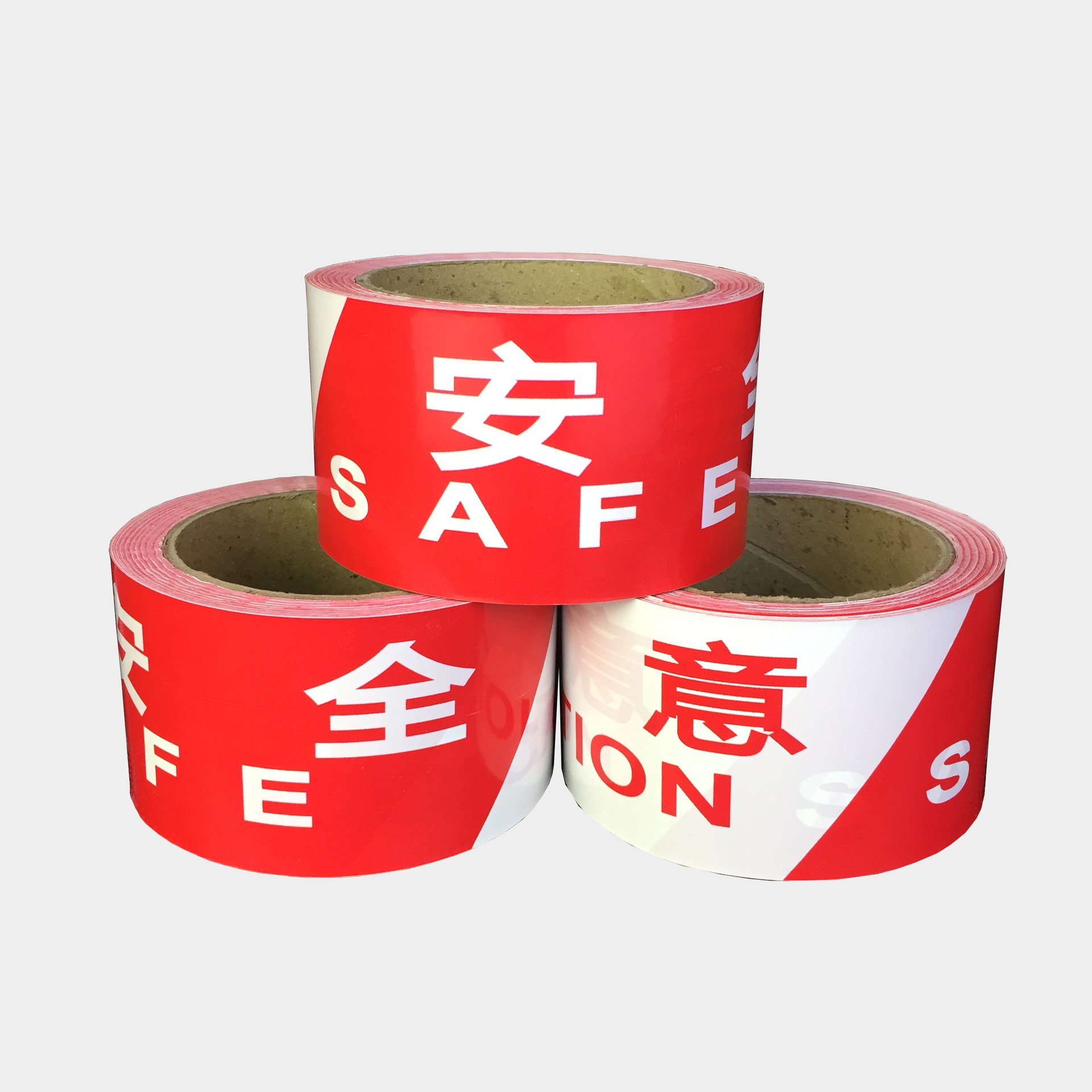 【厂家直销】新料6-1奶白opp红白100m 注意安全警示带 警示标志