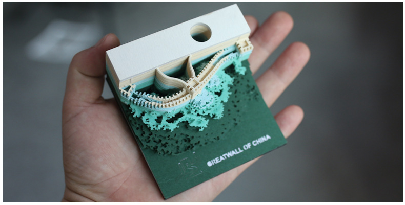 国潮创意礼物3d立体便签纸文创长城3d纸雕便签日本清水寺便签本