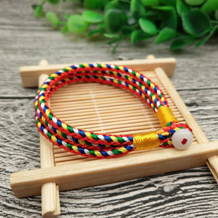 民族风端午节五彩绳手链本命年五彩线绳彩色编织手绳端午五色绳