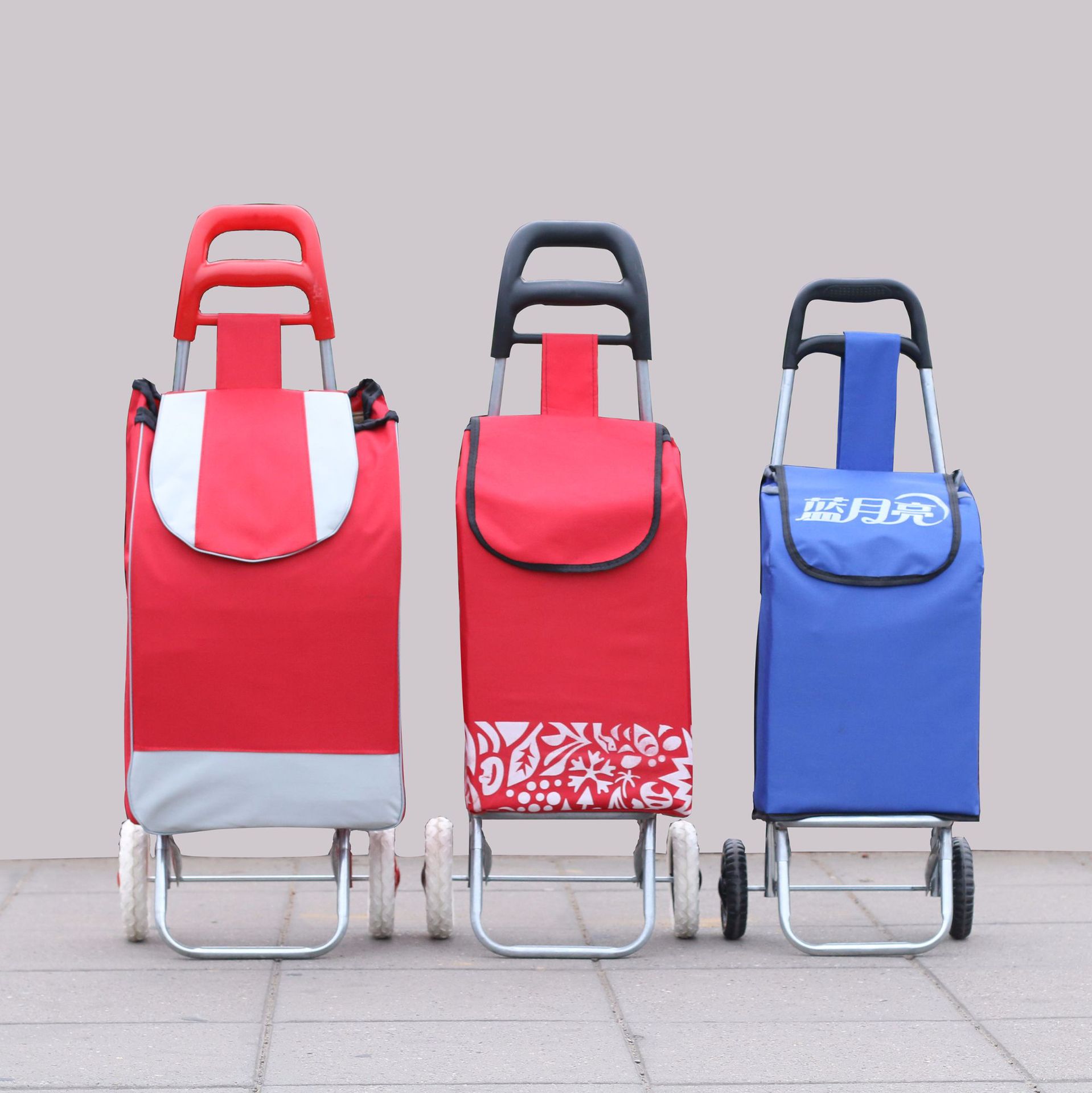 0成交3026件厂家手拉车超市购物车老人买菜车三轮折叠小推车拉杆车小