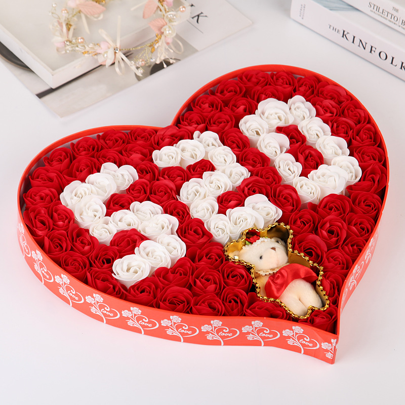 情人节礼物送女友100朵玫瑰香皂花礼盒仿真花创意生日礼品批发
