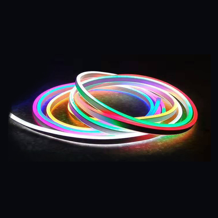 led柔性霓虹灯带户外防水七彩变色灯带双面发光跑马流水灯带批发