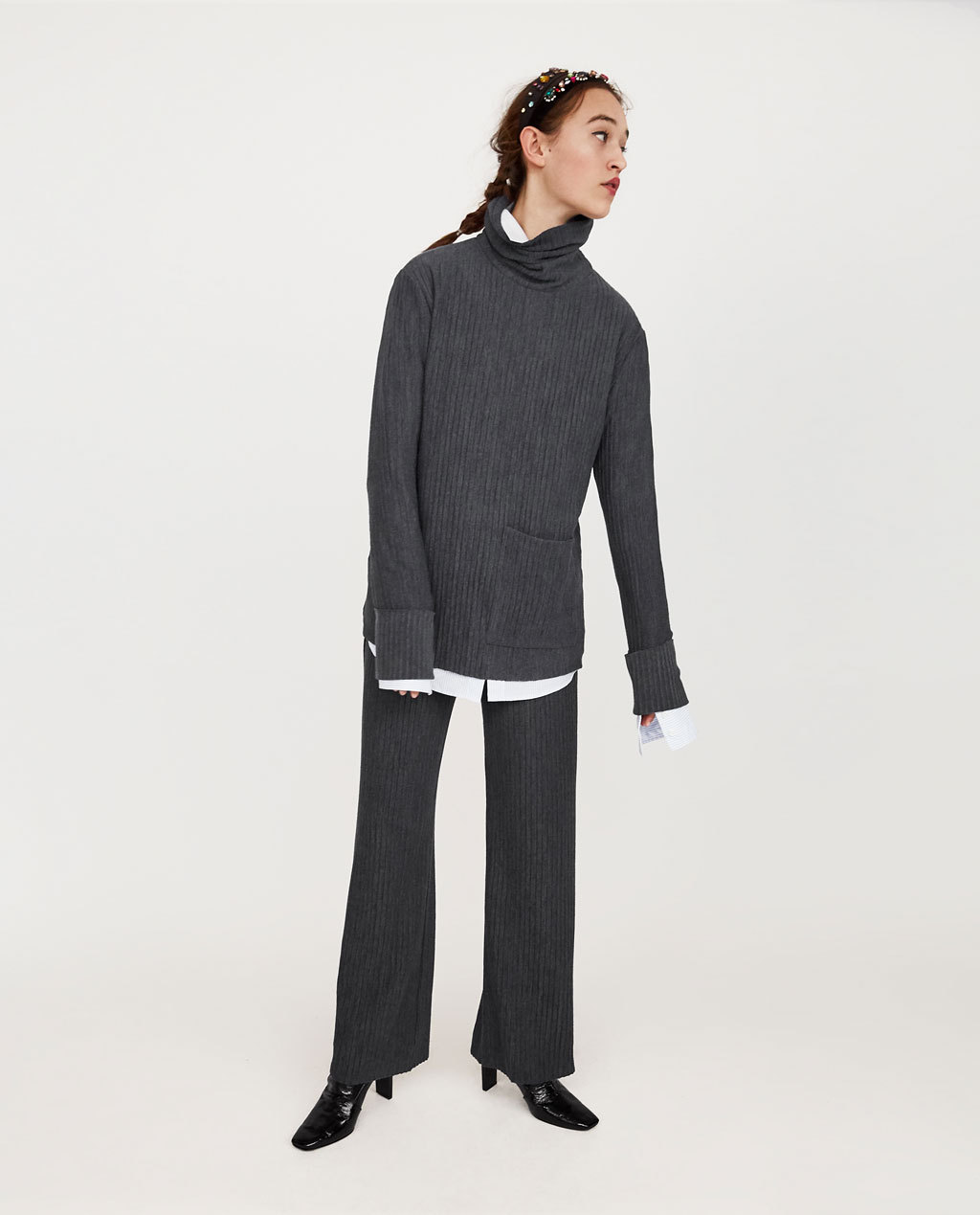 2018春夏新款欧洲站纹理针织裤子 女士时尚针织长裤 wdl8269