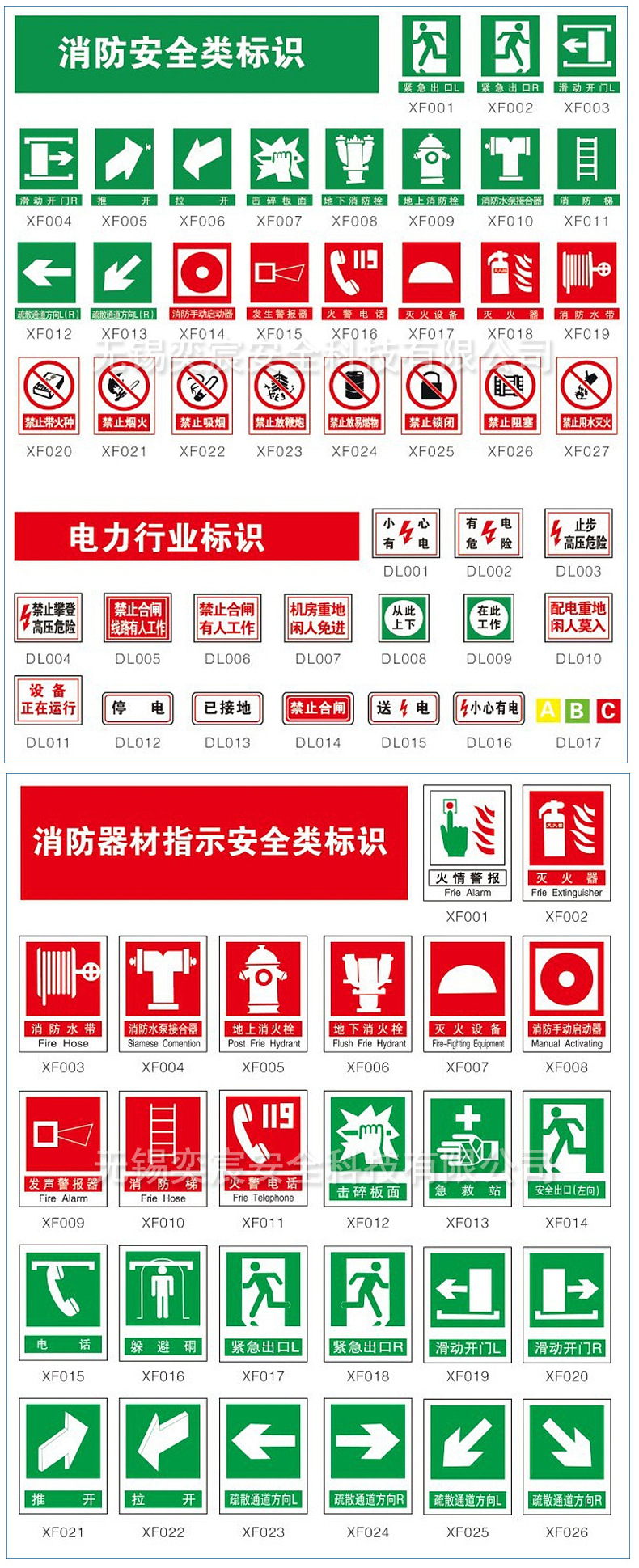 现货批发pvc安全警示标识牌标志牌可定做消防安全警示牌pvc标识牌