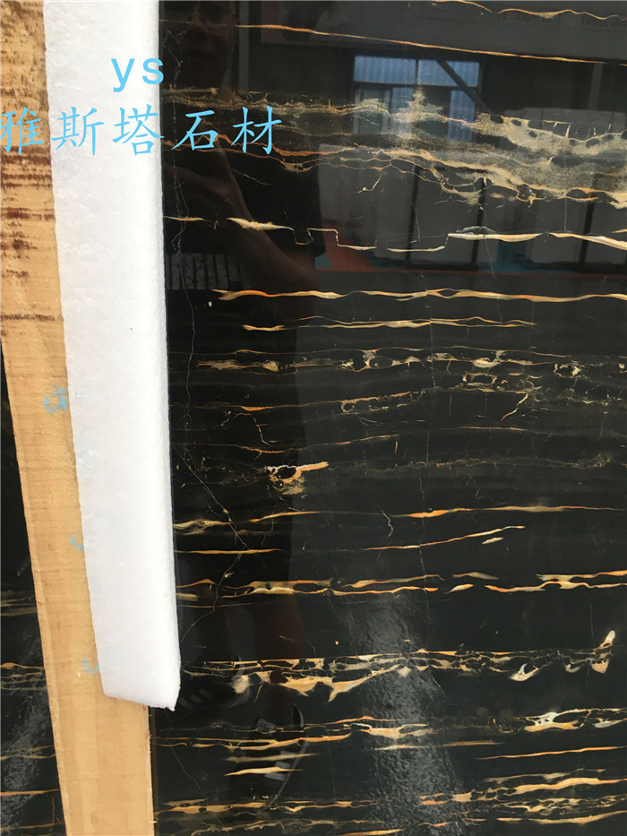 出口黑色大理石大板 黑色大理石拼花马赛克 阿富汗黑金花大理石