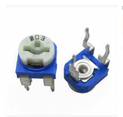 卧式蓝白可调 065封装 电位器100r 101