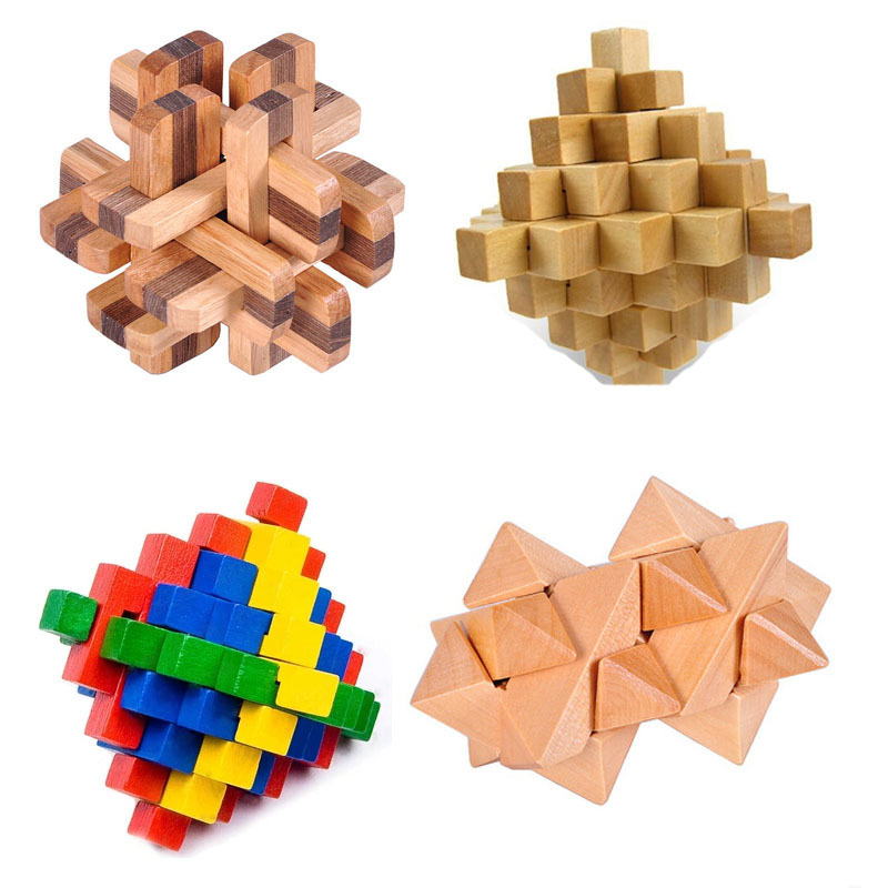 成人儿童益智玩具孔明锁鲁班锁 古典智力木制益智解锁拆装玩具