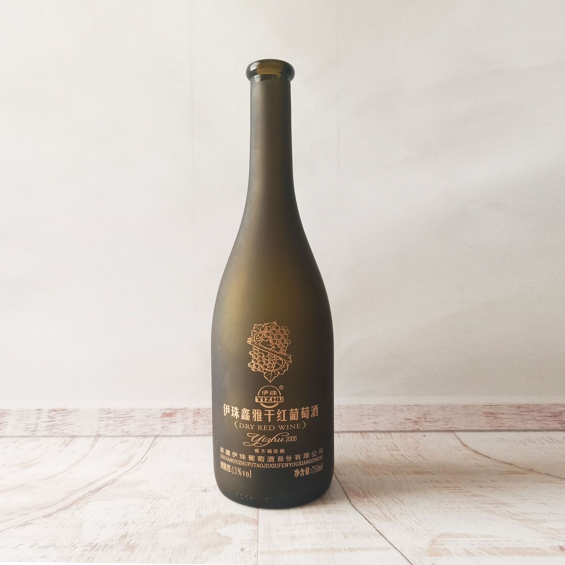 蓦然玻璃红酒瓶750ml丝印烫酒标设计烤花波尔多干红瓶蓦然玻璃