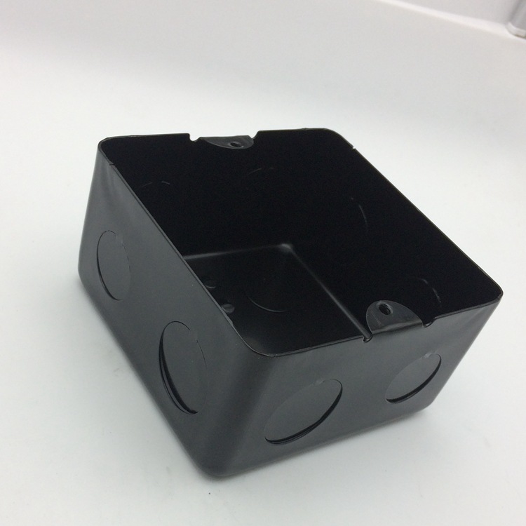 弹起式地插底盒暗盒接线盒金属黑色100*100*55mm常规通用底盒铁盒