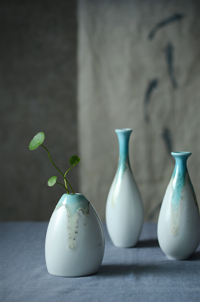 创意手工陶瓷花瓶简约北欧插花家居装饰品花器日式客厅摆件小清新