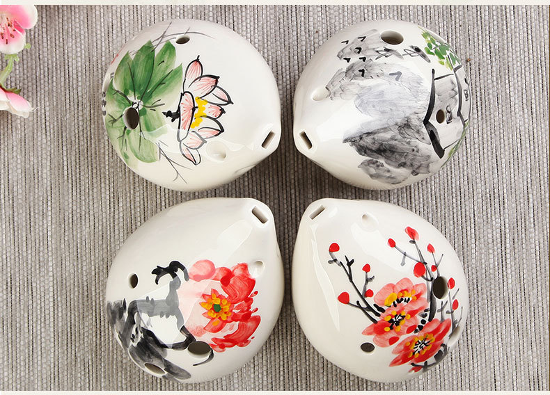 精品6孔中音f调手绘陶笛 6af陶笛 埙笛 音准音色好 供琴行学校