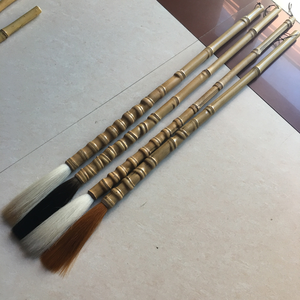 健身地书笔_天然罗汉竹子笔杆地书毛笔 老人大字水羊毫兼毫