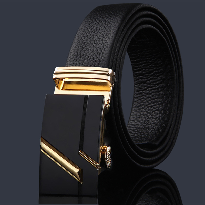 First Layer Cow Leather Belt Men's Wholesale High-End Automatic Leather Buckle Men's Belt Men's Casual Business Pant Belt