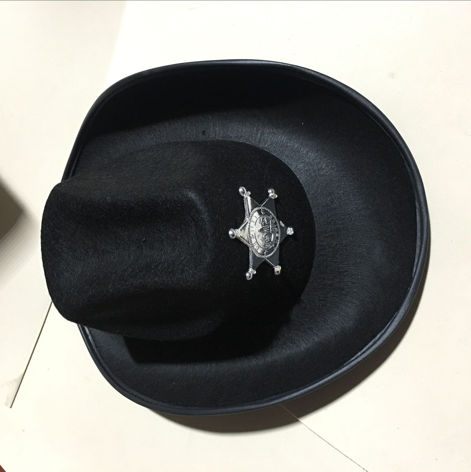 厂家供应牛仔帽警察帽警长帽led闪光牛仔帽六角星帽