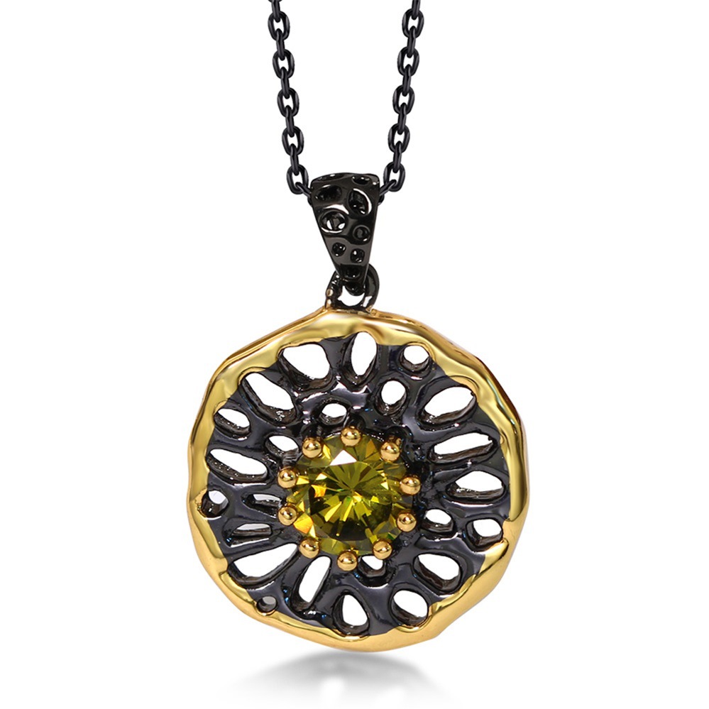 速卖通爆款黑金项链女 中东热销时尚百搭简约锁骨吊坠 一件代发