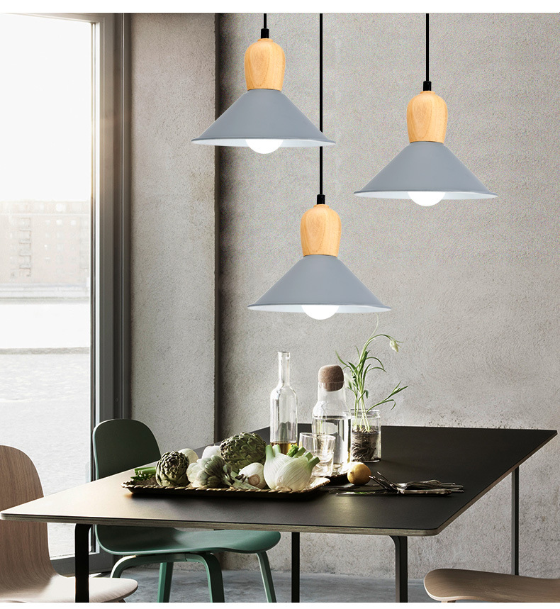 新品北欧个性现代简约餐厅吊灯创意三头loft个性铁艺灯罩吧台灯具