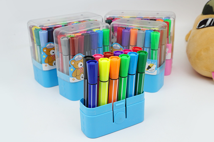 12色水彩笔 儿童可水洗彩笔 涂鸦绘画笔 环保水性笔 粗头笔 盒装