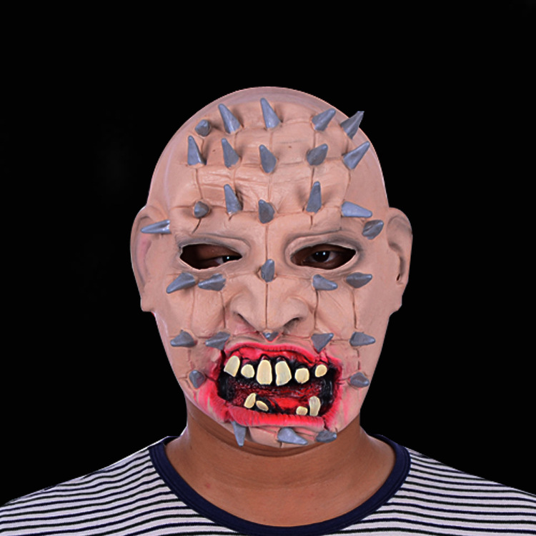 钢钉恐怖面具恐怖面具鬼怪面具僵尸血嘴面具吓人演出派对整人