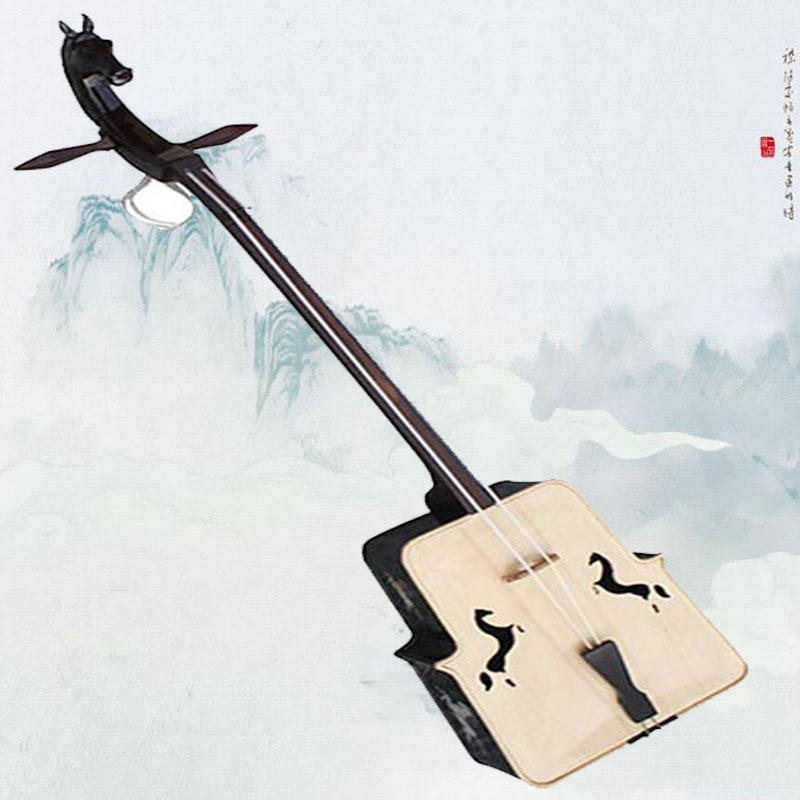 乐魂厂家直销专业黑檀贝雕马头琴中音 蒙古乐器 专业演奏带盒子