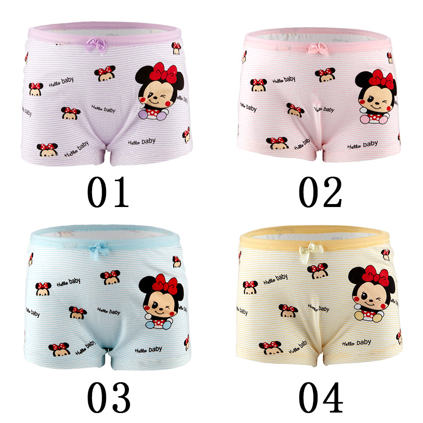 厂家直销 2018爆款米妮儿童内裤平角裤 条纹可爱女童内衣内裤