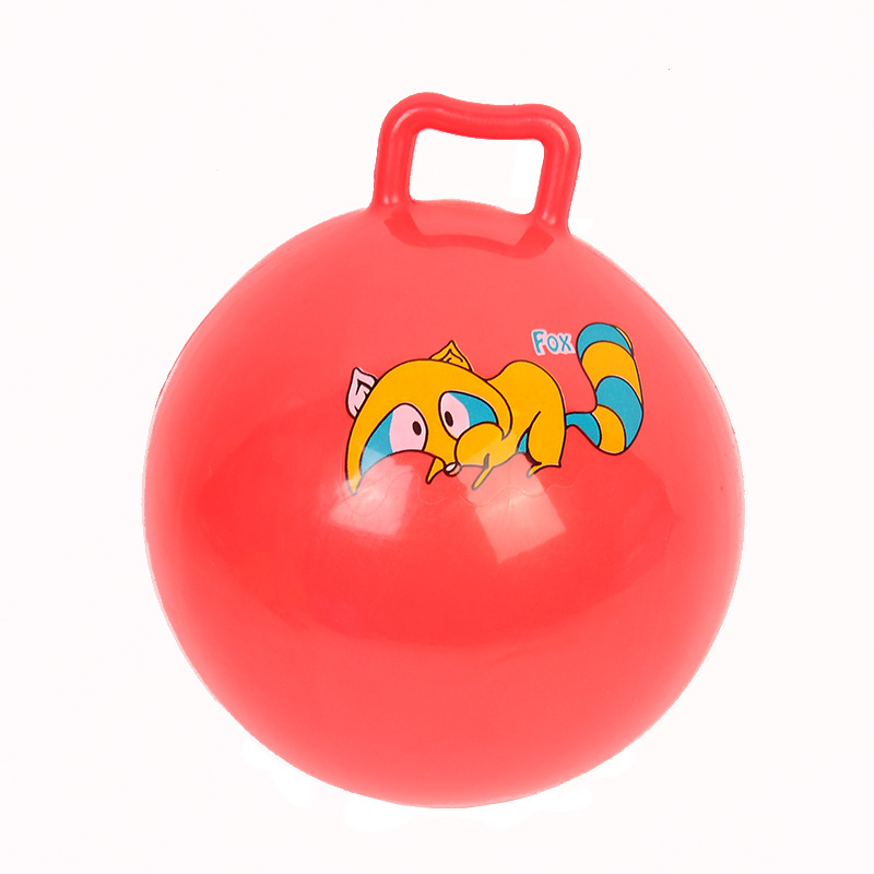 批发儿童充气玩具9寸22cm闪光手柄球卡通图案发光手提拍拍球
