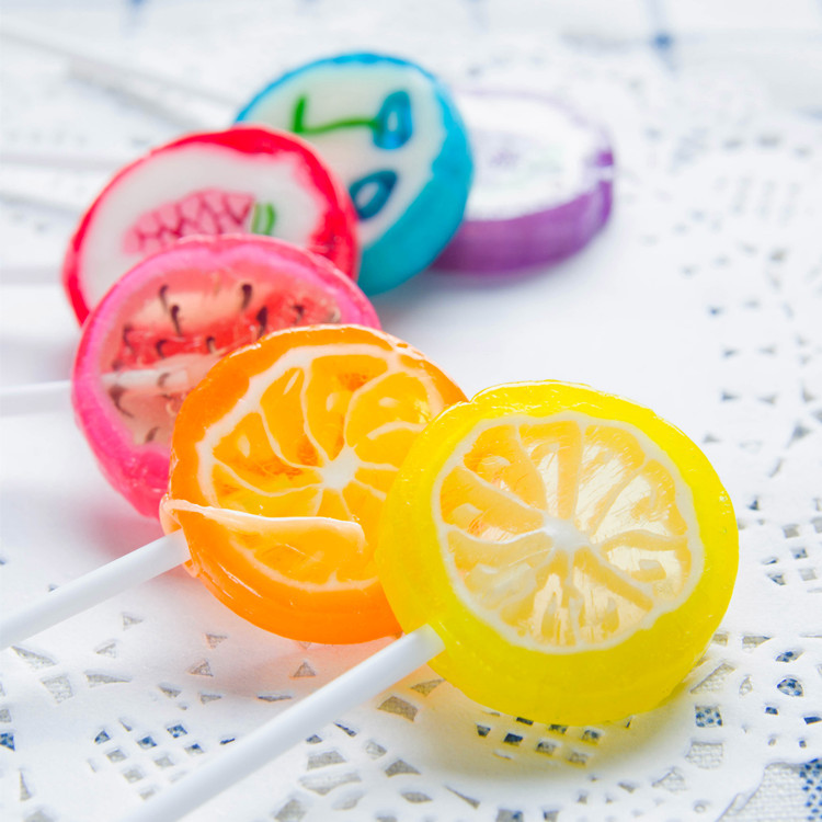 妙派精品水果味切片棒棒糖短棒可爱创意棒棒糖果批发10g/支