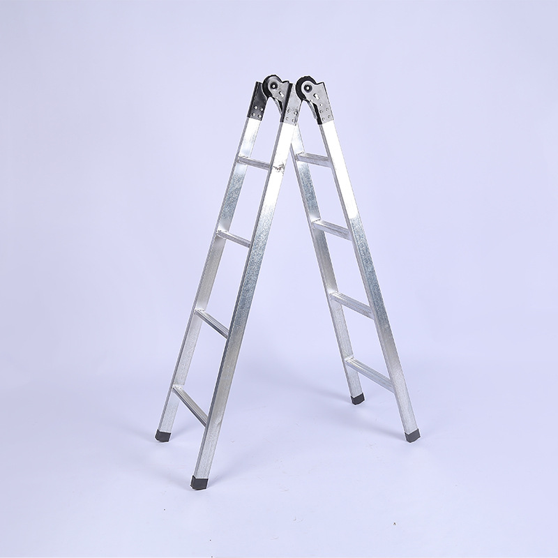 批发镀锌铁梯关节人字梯折叠梯子 家用登高梯双侧踏板工程梯铁梯