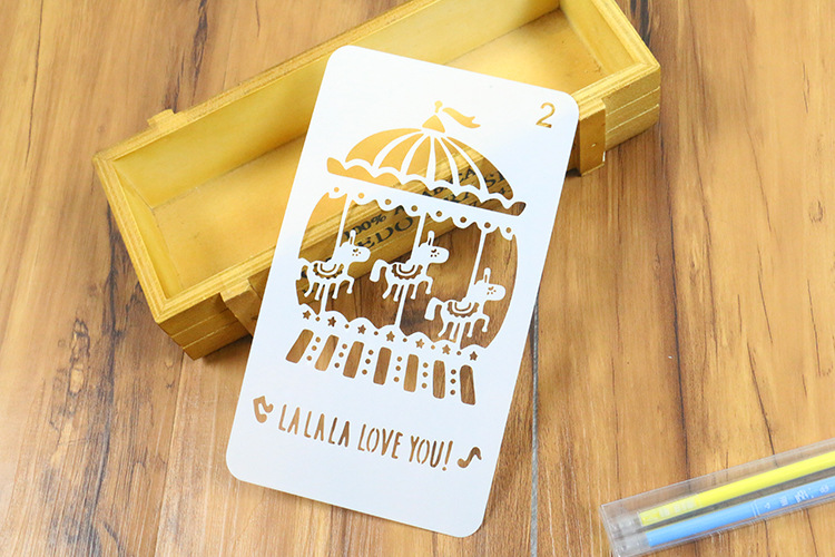 a6场景绘画模板diy手工画板相册手账模板尺镂空手抄报绘画模板尺