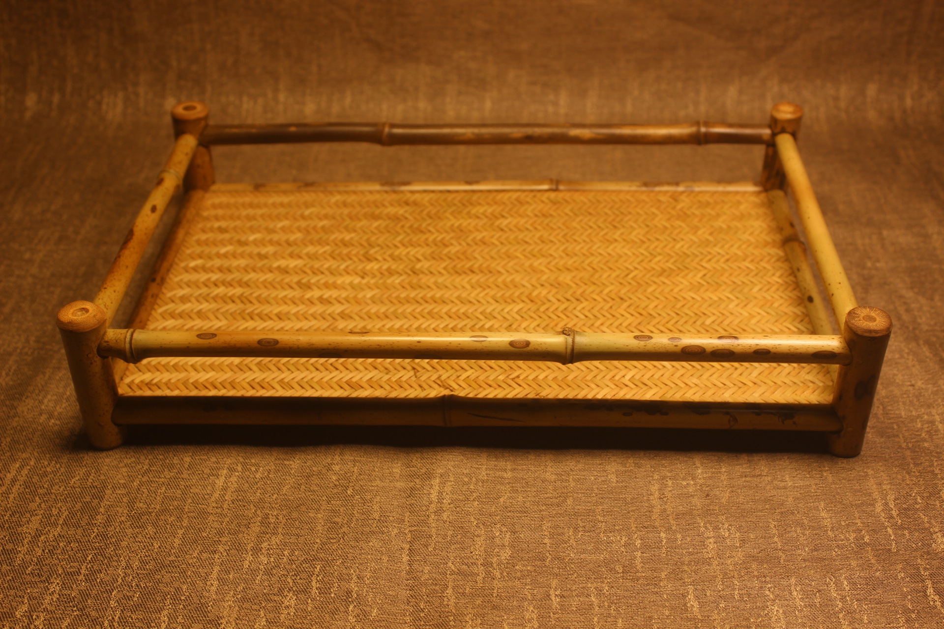 竹编 梅鹿竹托盘 茶具竹编 茶道托盘 竹制品茶棚 一件代发