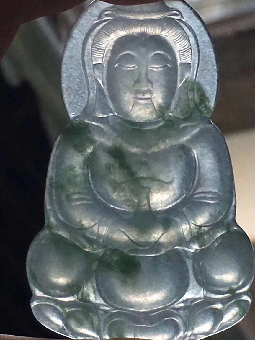 翡翠 翡翠批发 天然翡翠 缅甸翡翠 1231高冰飘彩老蒋观音 送证书