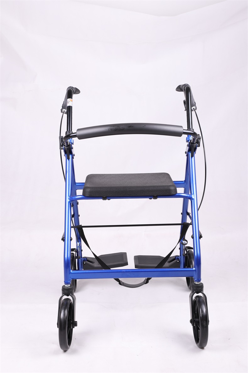 厂家直供手推车四轮助步车 带手刹折叠复健助行器 老人代步车