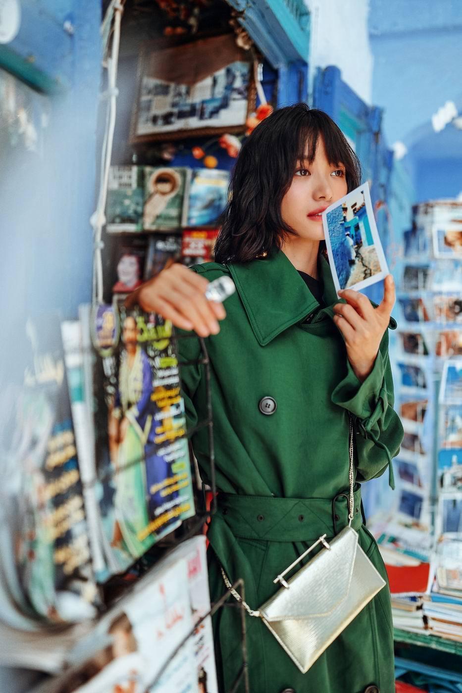 2018原创品牌aki重磅定染长款风衣女秋冬新款翻领系带收腰显瘦