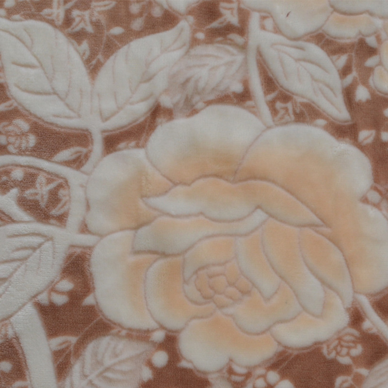 厂家直销法兰绒绒布面料植物印花家纺玩具面料加厚柔软透气面料