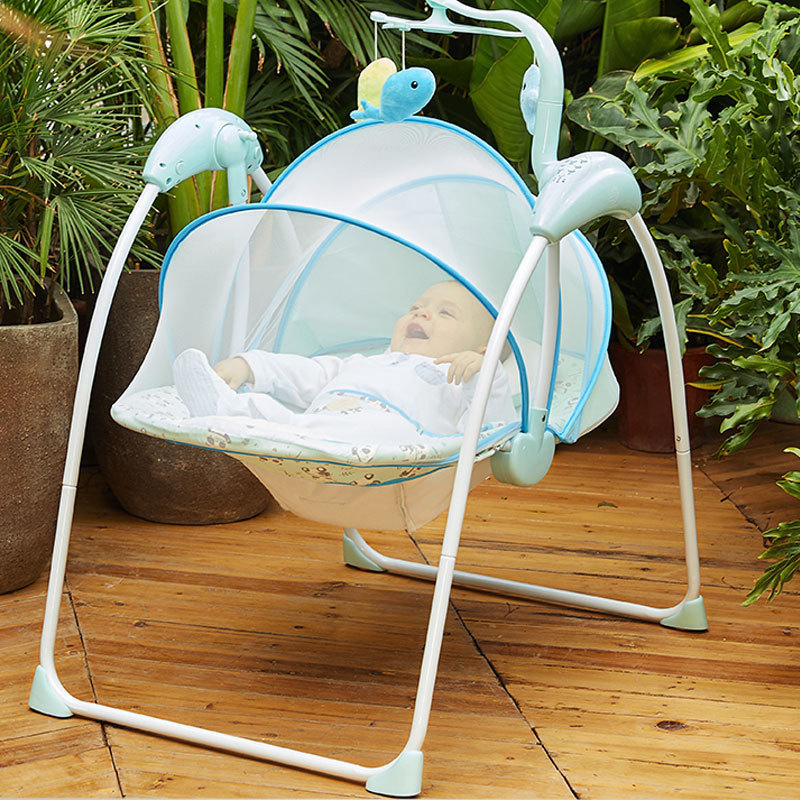 weshions电动摇椅新款多功能婴儿电动秋千带音乐加长版带遥控器