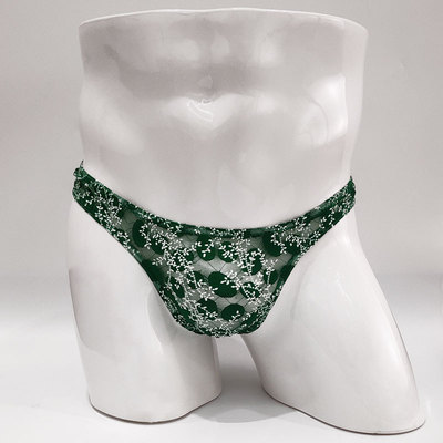 男士内裤性感蕾丝丁字裤网纱透气t字裤